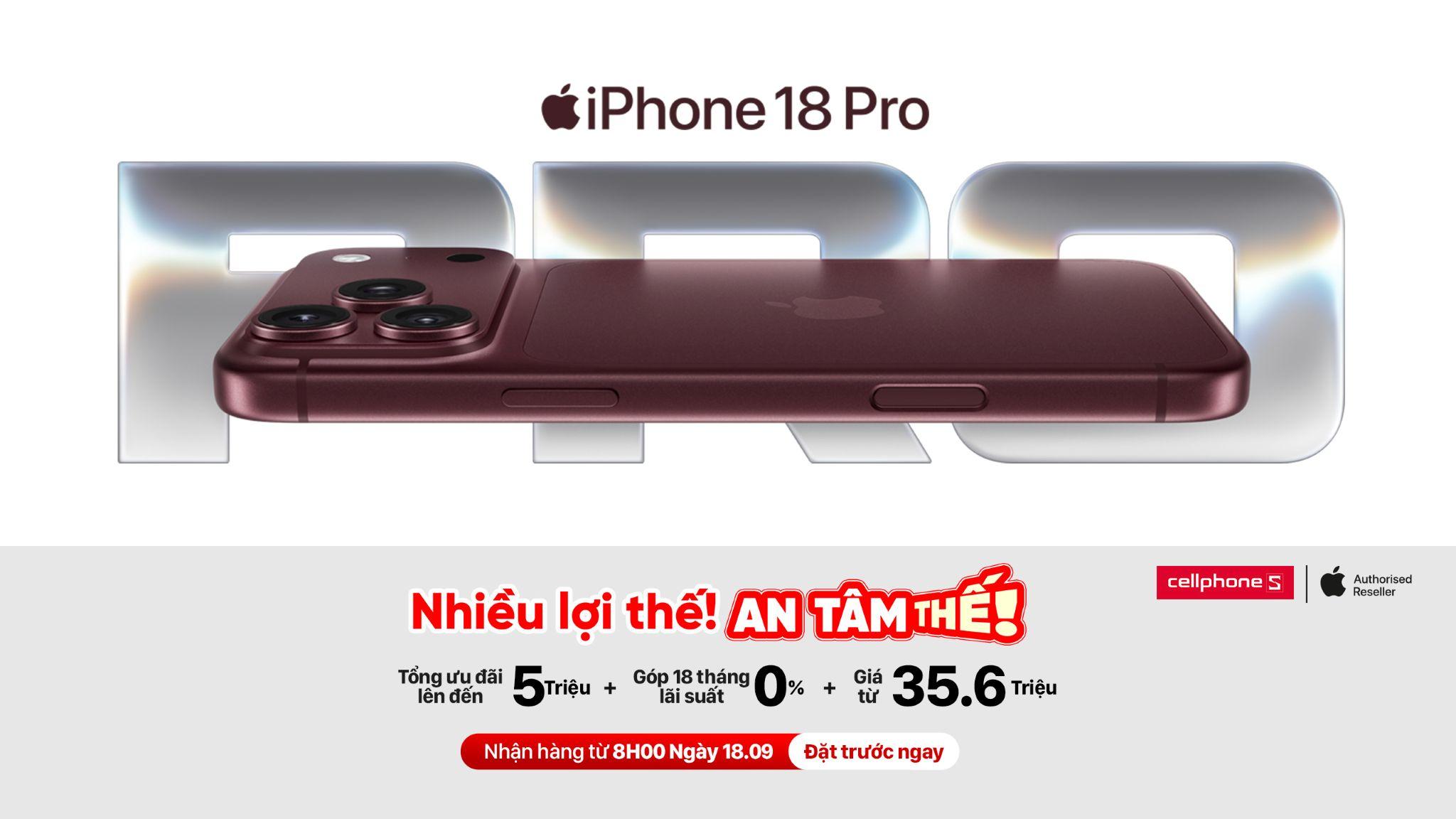 Đặt trước iPhone 18 Pro, iPhone 18 Pro Max chính hãng, ưu đãi đến 5 triệu - 1
