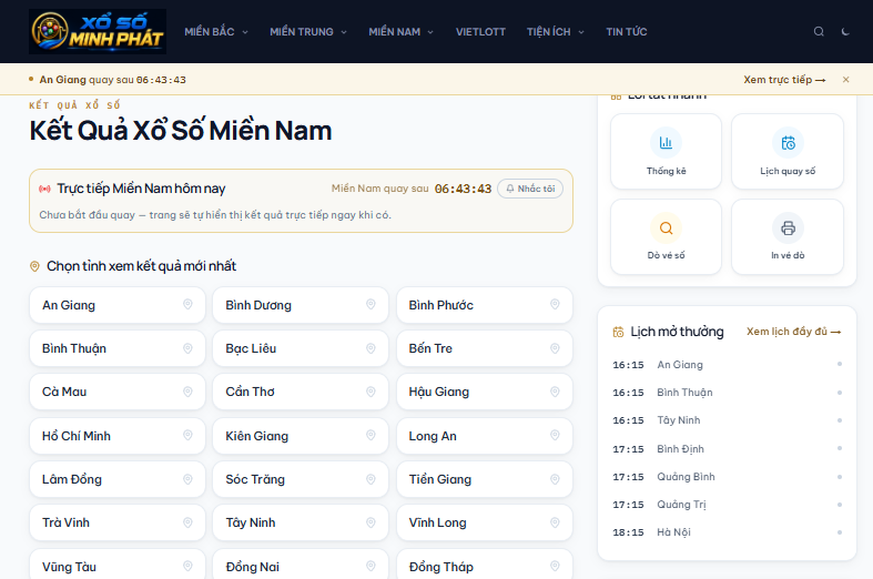Xem lại kết quả Xổ số Miền Nam các kỳ trước nhanh chóng cùng KQXS Minh Phát - 5