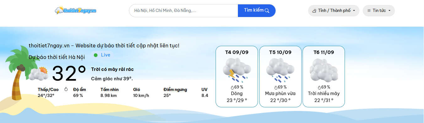 Thoitiet7ngay – Theo dõi dự báo thời tiết thuận tiện hơn mỗi ngày - 1