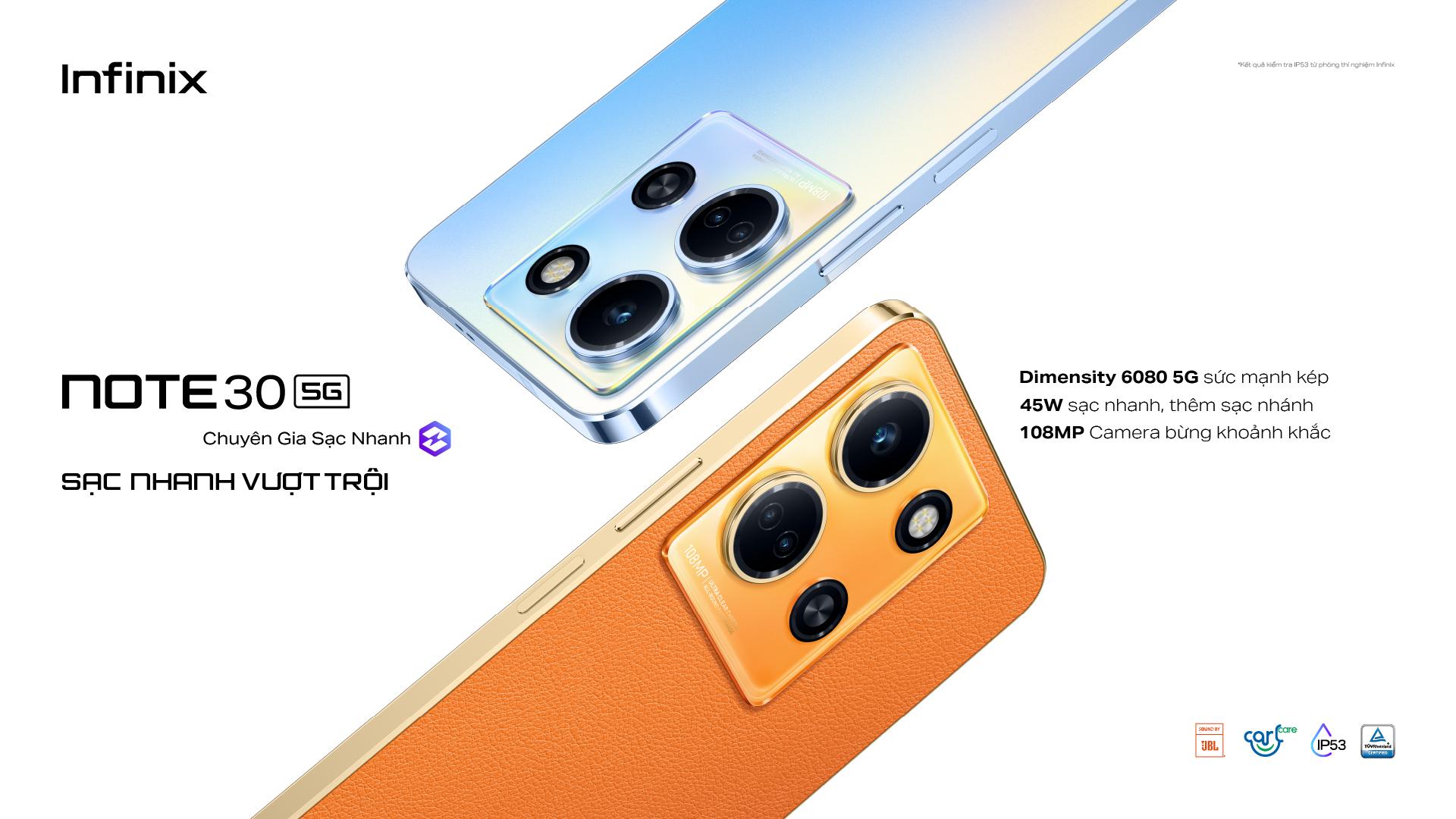Điện thoại Infinix NOTE 30 5G chip Dimensity 6080 5G, camera 108MP chính thức ra mắt tại Việt Nam - 1