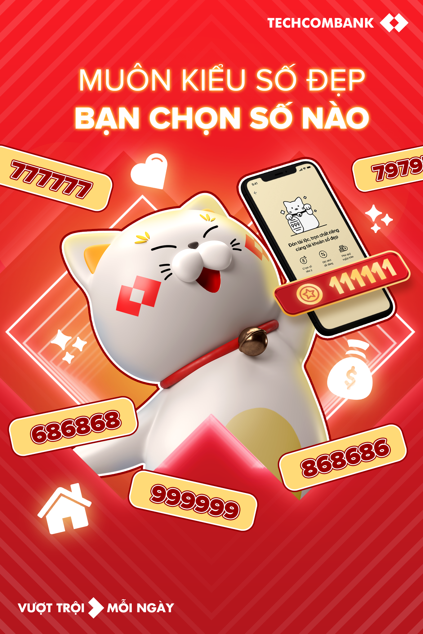 Thỏa sức chọn tài khoản số đẹp miễn phí ngay trên Techcombank Mobile - 2