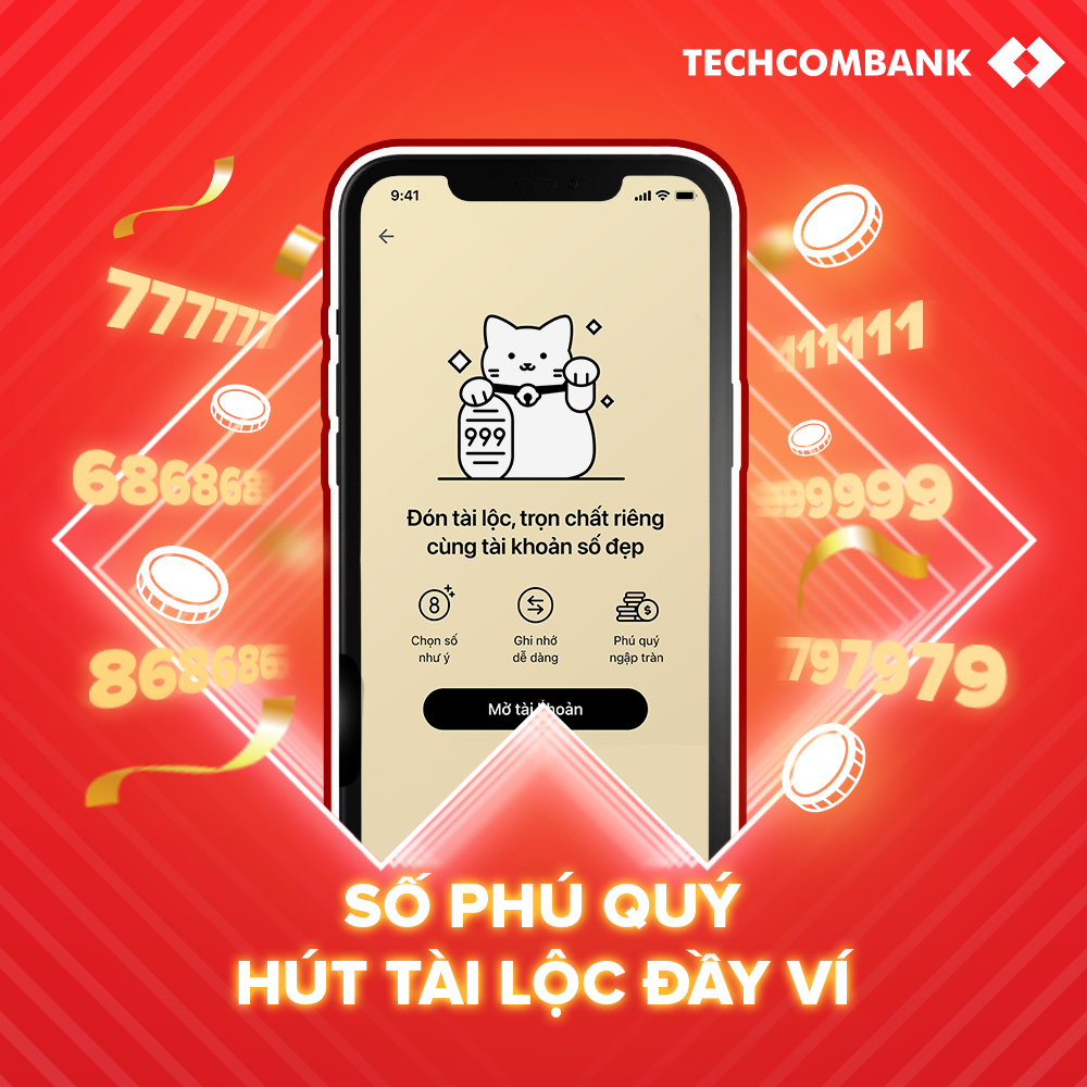 Thỏa sức chọn tài khoản số đẹp miễn phí ngay trên Techcombank Mobile - 1