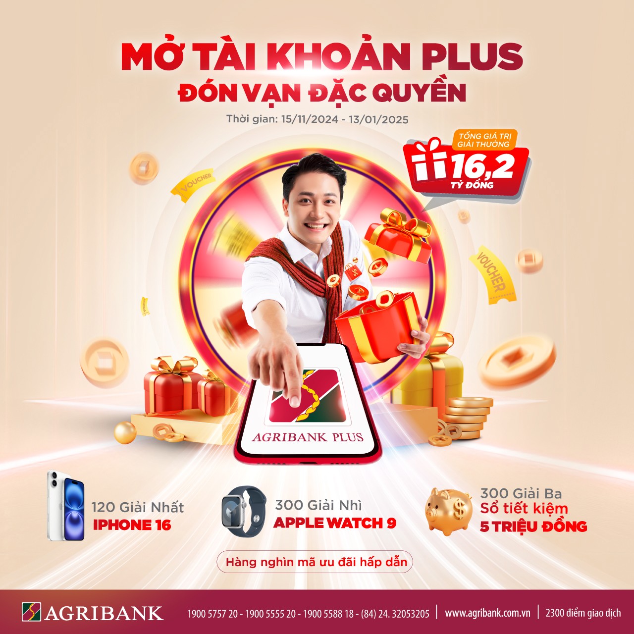 Cơ hội rinh iPhone 16 khi mở tài khoản Plus trên Agribank Plus - 1