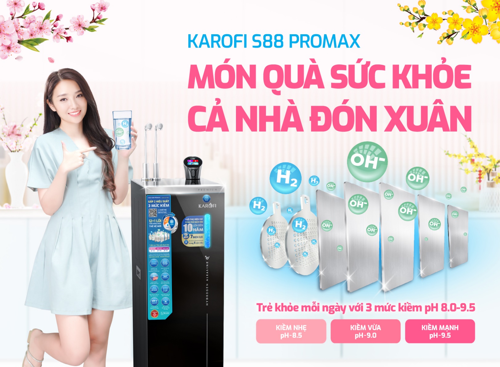 Máy lọc nước Hydro-ion Kiềm của Karofi, món quà sức khỏe – cả nhà đón xuân - 1