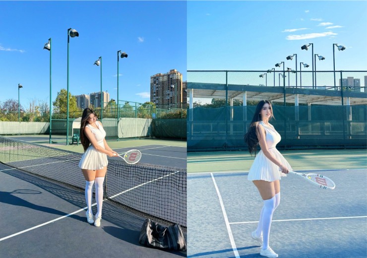 Mỹ nhân tung loạt ảnh gợi cảm với trang phục tennis, không thua kém pickleball - 4
