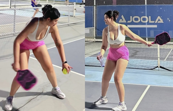Người đẹp 80kg mặc áo bó sát, váy ngắn chơi pickleball đáp trả mạnh mẽ khi bị chỉ trích - 1
