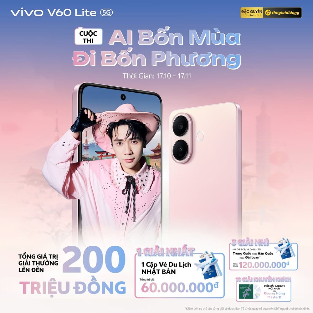 Khám phá AI Bốn Mùa trên vivo V60 Lite – Biến khoảnh khắc thường ngày thành diệu kỳ và rinh giải thưởng lên đến 200 triệu đồng - 3