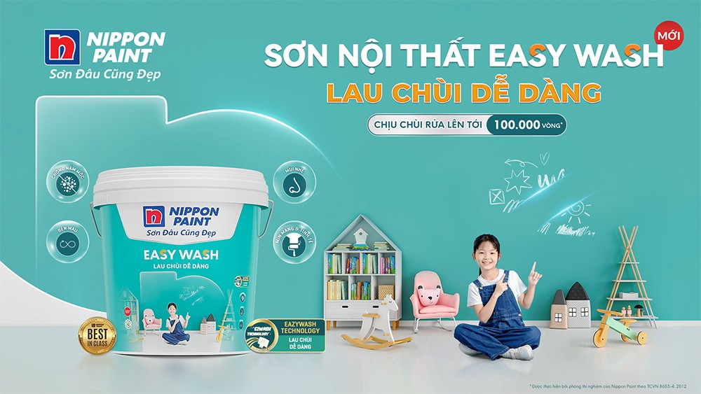 Nippon Paint Easy Wash – Giải pháp sơn nội thất lau chùi dễ dàng, giữ nhà luôn sạch đẹp như mới - 1