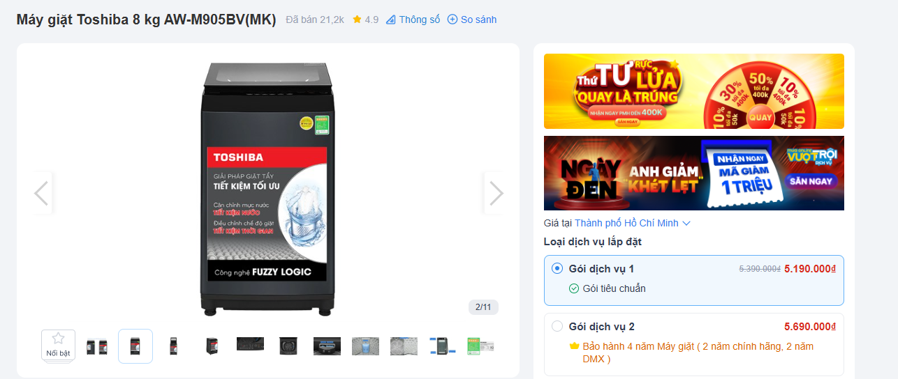 Cập nhật giá máy giặt Toshiba tháng 11: Chỉ từ 5,19 triệu đồng - 2