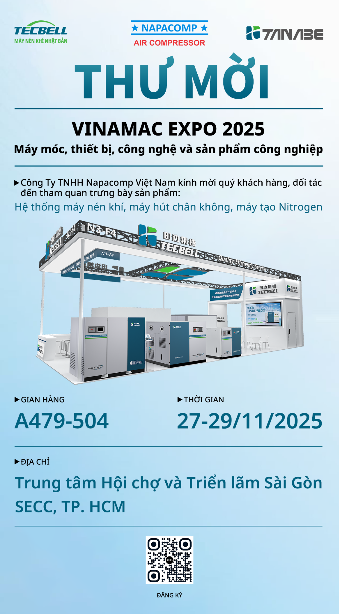 Napacomp ra mắt máy nén khí Tecbell công nghệ Nhật Bản tại SECC - 5