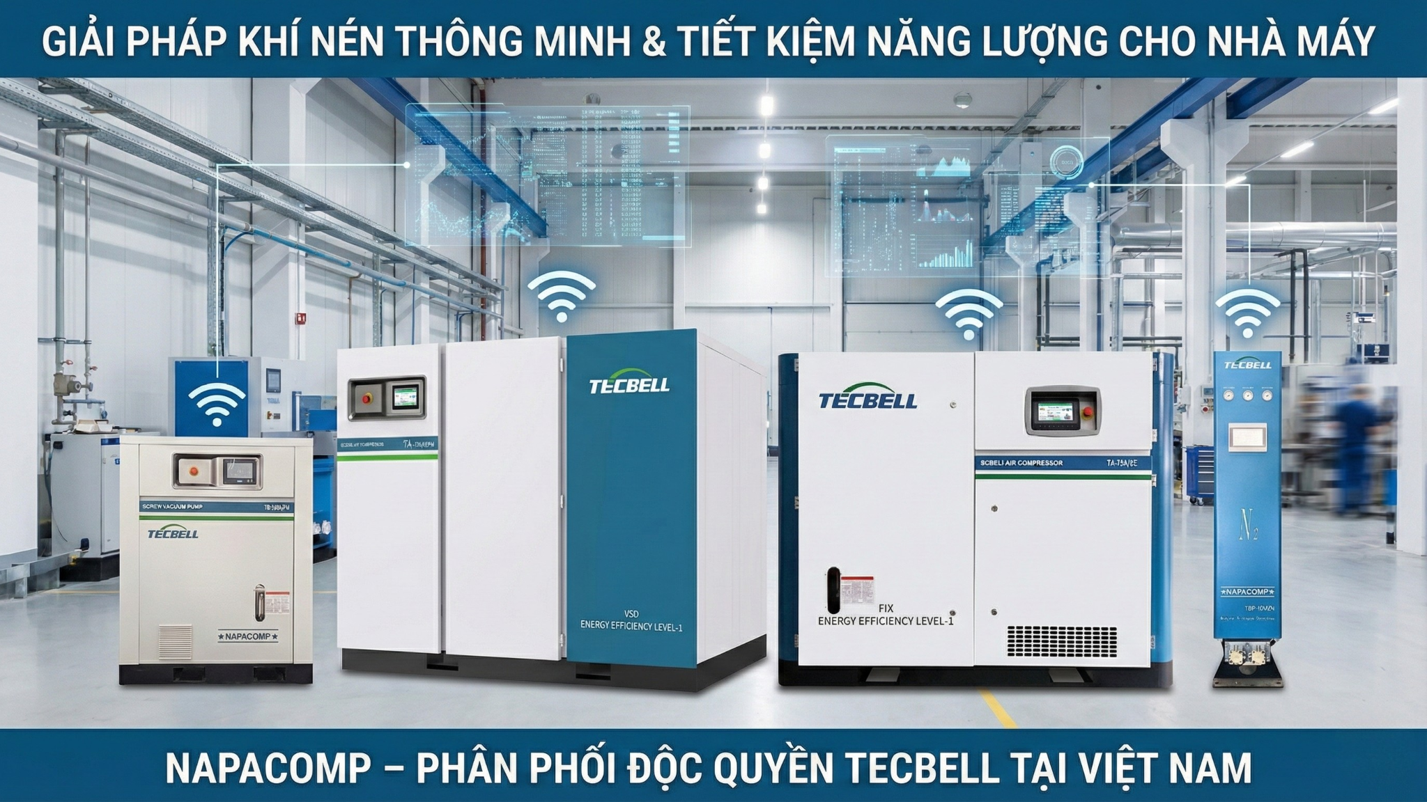 Napacomp ra mắt máy nén khí Tecbell công nghệ Nhật Bản tại SECC - 2