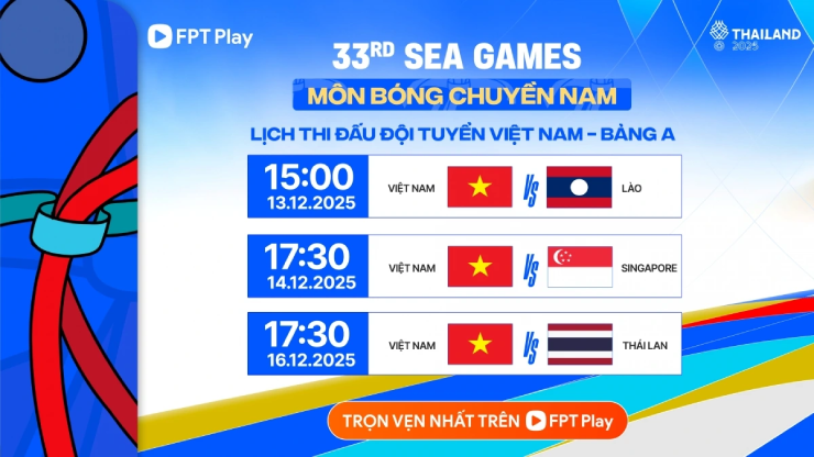 Lịch thi đấu bóng chuyền SEA Games 2025, lịch bóng chuyền nữ Việt Nam mới nhất - 2