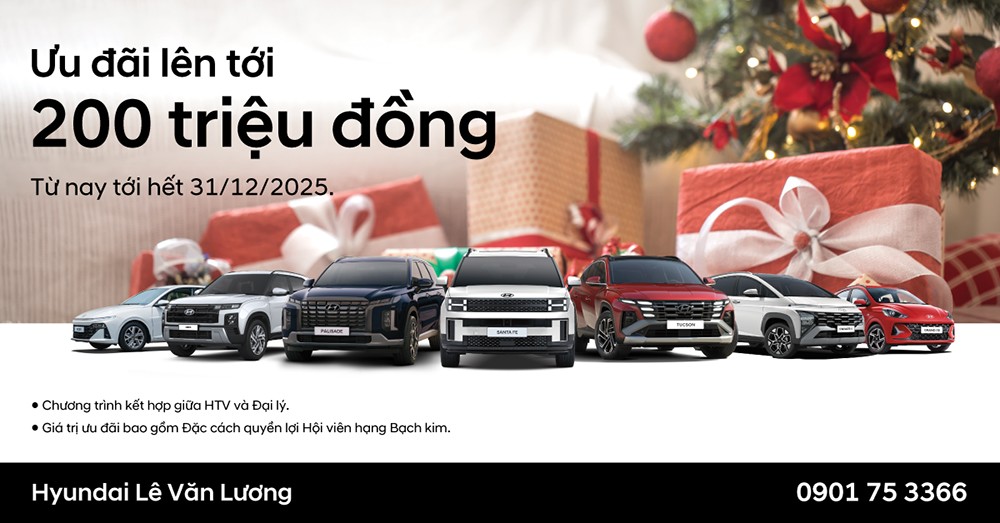 Hyundai Lê Văn Lương áp dụng hỗ trợ tài chính lên đến 200 triệu đồng cho nhiều mẫu xe trong tháng 12 - 1