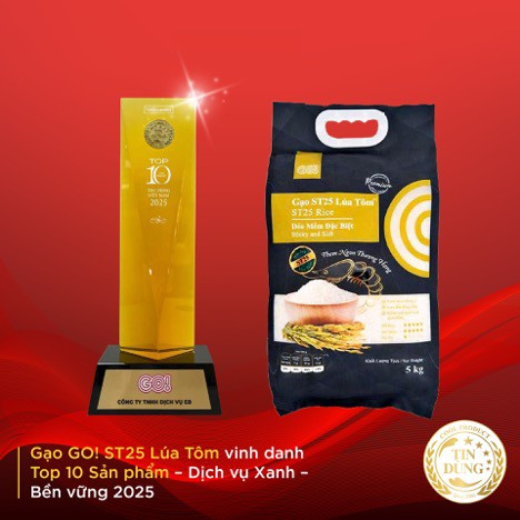Gạo GO! ST25 lúa tôm lọt top 10 sản phẩm - Dịch vụ Xanh - Bền vững 2025 - 1