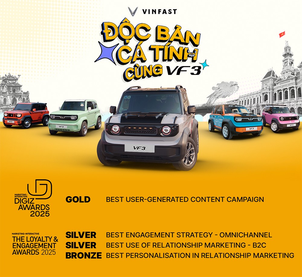 VinFast VF 3 đoạt giải vàng marketing Châu Á cùng TMRW Việt Nam - biến chiến dịch cá nhân hoá thành sức mạnh thương hiệu - 1