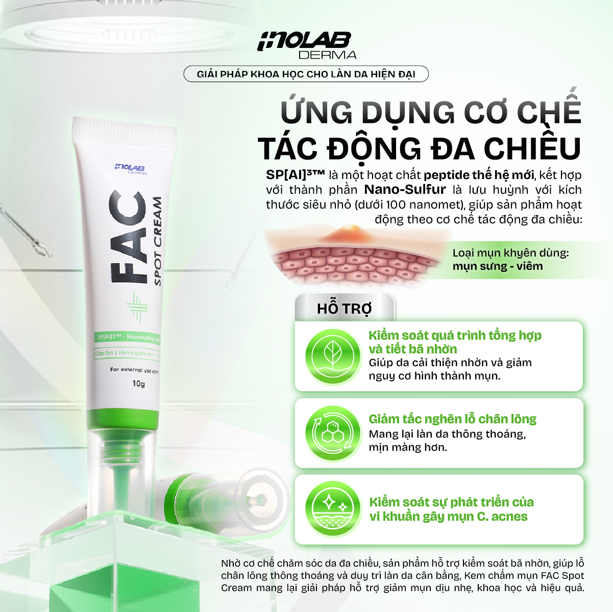 Inolab Derma FAC Spot Cream được kiểm nghiệm da liễu, phù hợp với làn da mụn nhạy cảm - 4