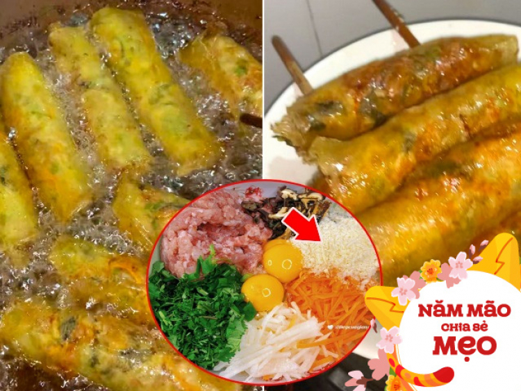 Tết rán nem bày cỗ đừng cho miến, cứ thêm loại bột này nem giòn tan ...