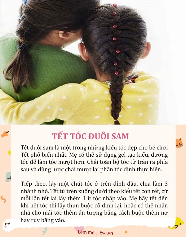 Kiểu tóc tết dễ làm cho bé chơi Tết, mẹ chỉ cần 5 phút con thêm đáng yêu, ai cũng khen - 3