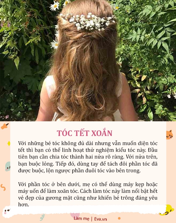 Kiểu tóc tết dễ làm cho bé chơi Tết, mẹ chỉ cần 5 phút con thêm đáng yêu, ai cũng khen - 8