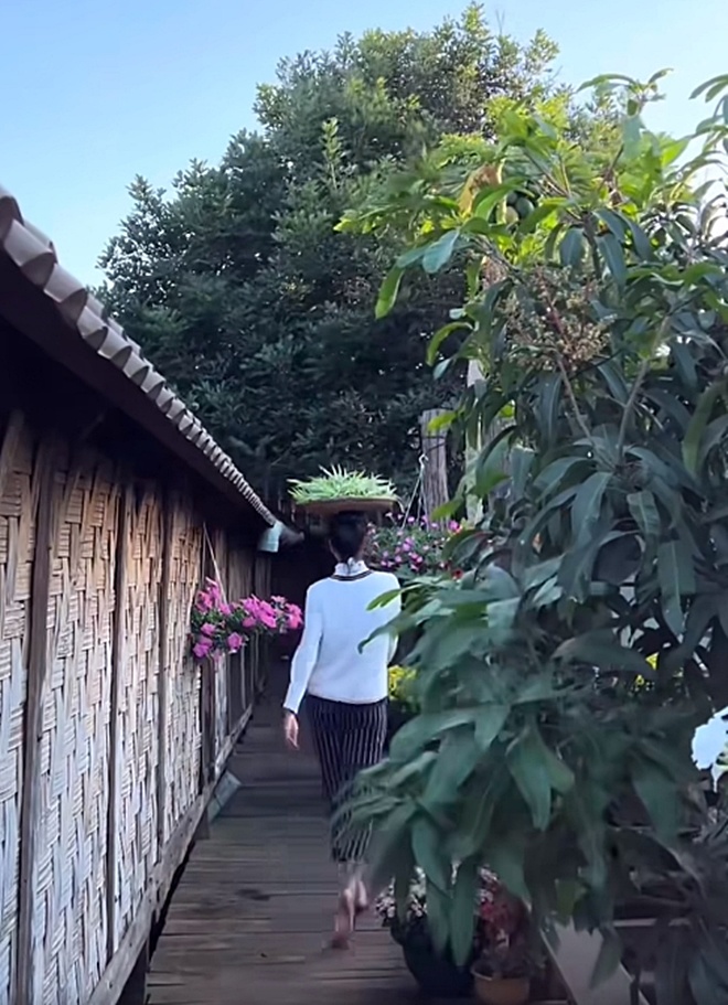 "Hoa hậu nghèo nhất Việt Nam" đội mẹt rau muống lên đầu về làm món dân dã, ước có tô cơm nóng "ngồi bốc ăn" - 2