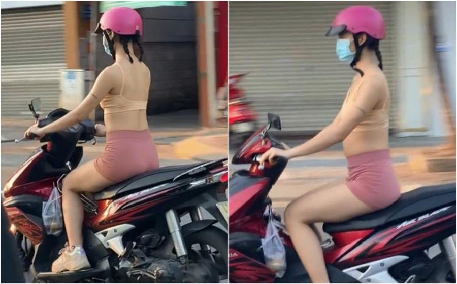Cô gái mặc váy ngắn tham gia giao thông tiềm ẩn nhiều rủi ro - 3
