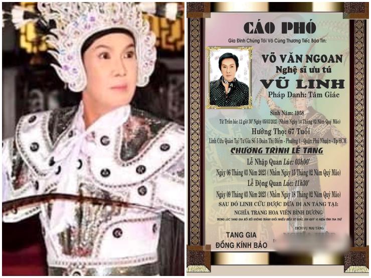 Thông tin tang lễ của nghệ sĩ Vũ Linh - 1