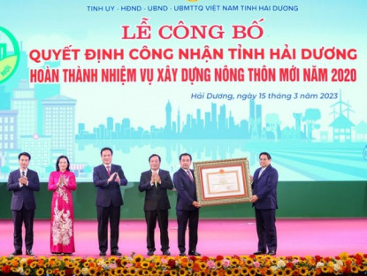 Hải Dương nhận quyết định tỉnh hoàn thành xây dựng nông thôn mới