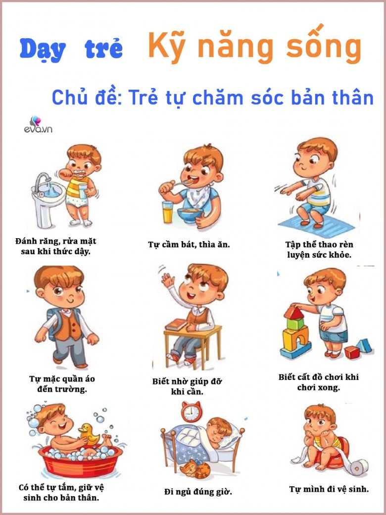 Kỹ năng sống cho trẻ mầm non (P1): 9 thói quen tự chăm sóc bản thân - 2