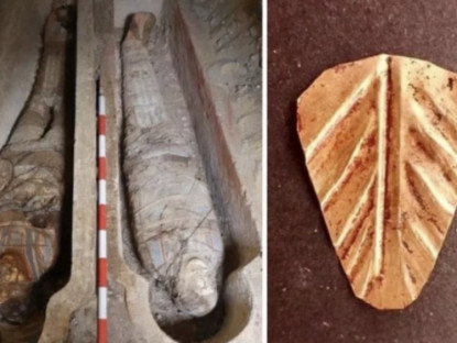 Phát hiện 2 xác ướp Ai Cập được trang bị bảo bối để 