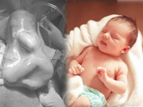 1 trong 2 bé sinh đôi nhà Sam chào đời trong túi ối: Tại sao trẻ sinh trong "bọc điều" được coi là may mắn?