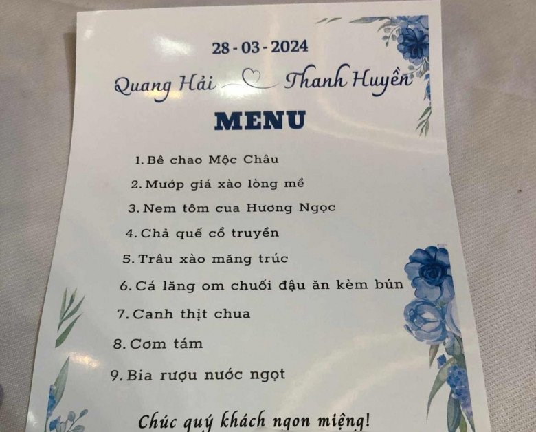 Cỗ cưới của Quang Hải - Thanh Huyền: Bị dân mạng hiểu lầm và chê thiếu sót, menu chính thức đầy đủ 12 món  - 2