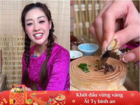 Hoa hậu Khánh Vân vào bếp làm món Tết, bị "la ó" vì bộ móng tay khi nấu ăn cô liền phản hồi