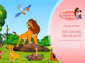 Truyện cổ tích: Khỉ con đấu trí với sư tử