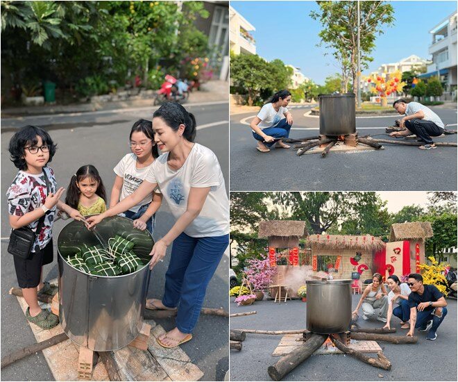 &#34;Hoa hậu nhà trăm tỷ&#34; và dàn sao nô nức gói bánh: Bánh của Đoàn Di Băng - Khánh Vân sao lạ lắm - 14