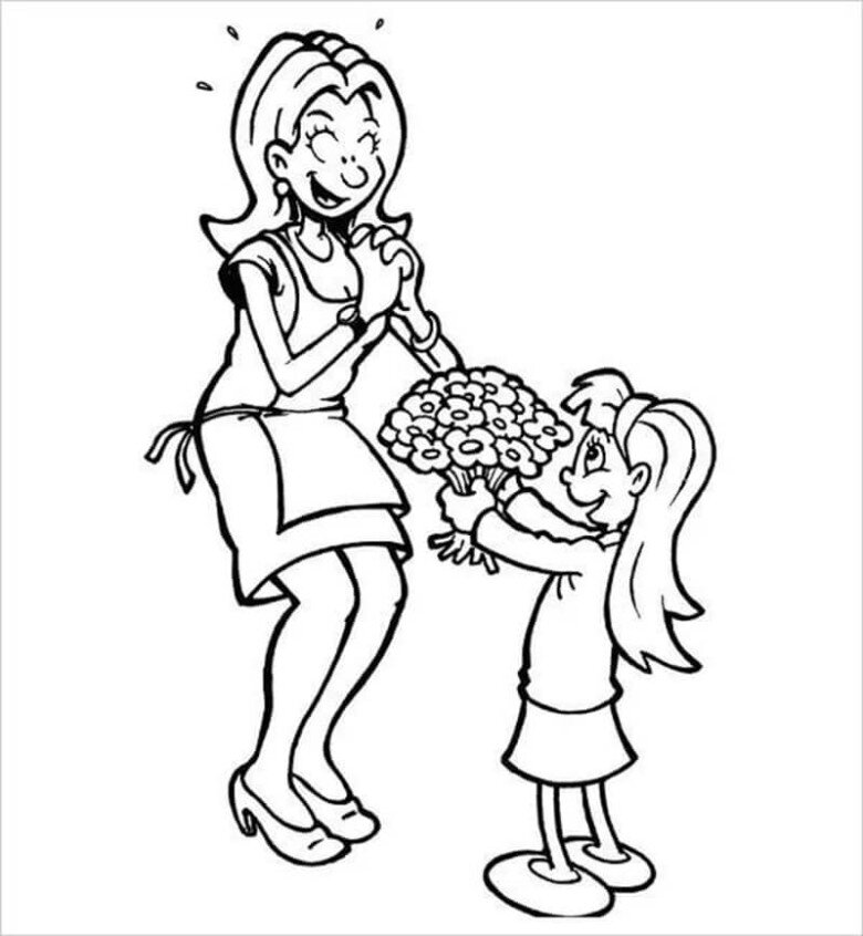 15 bức tranh tô màu các loài hoa bé tặng bà, mẹ, cô giáo ngày 8/3 - 5