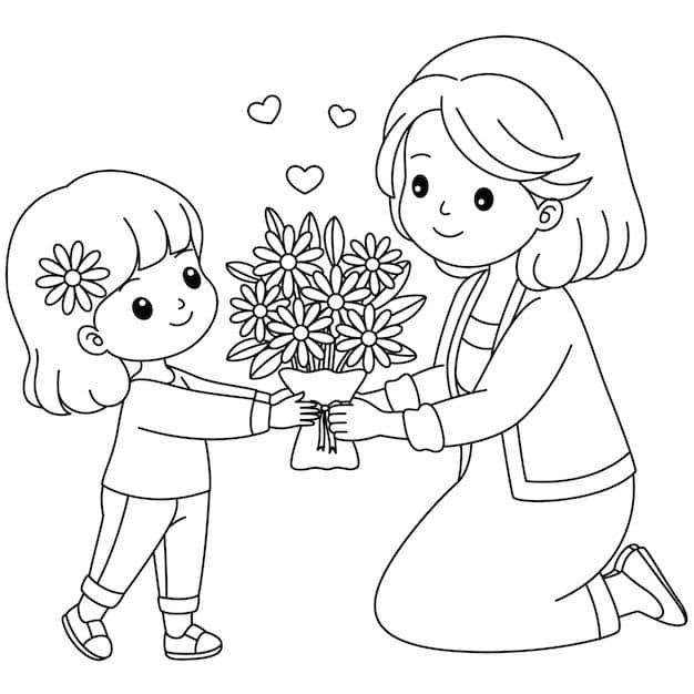 15 bức tranh tô màu các loài hoa bé tặng bà, mẹ, cô giáo ngày 8/3 - 6