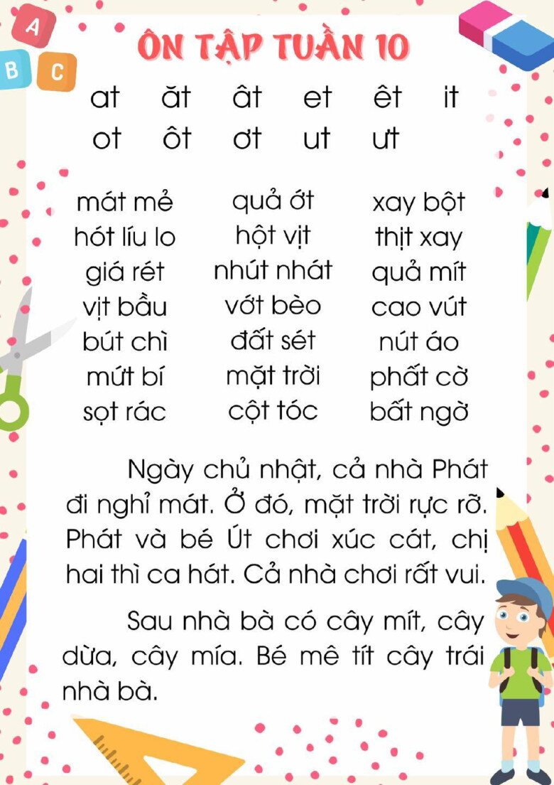 15 bài luyện đọc âm, vần, câu, đoạn đơn giản cho bé, vừa học vừa chơi cùng bố mẹ - 10