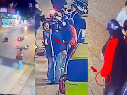 Giao thông - Clip: Giả vờ giúp người bị ngã, tên trộm tinh quái lục túi nạn nhân “khéo léo”