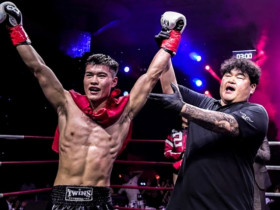 Kiều Duy Quân thắng kịch tính cao thủ Trung Quốc, giành đai vô địch kickboxing chuyên nghiệp