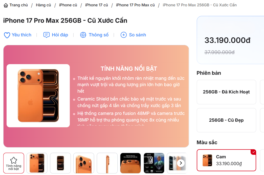 iPhone 17 Pro Max cũ đã xuất hiện: Rẻ hơn máy mới nguyên seal tới 9 triệu đồng - 1