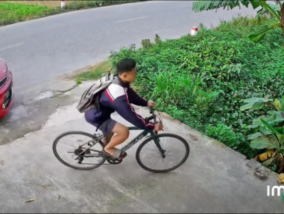Giao thông - Clip: Tránh ô tô chuyển hướng, nam sinh đi xe đạp lao thẳng vào bụi chuối ven đường