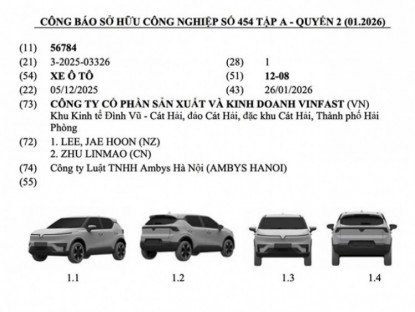 Giao thông - VinFast VF5 bản nâng cấp được đăng ký bảo hộ kiểu dáng tại Việt Nam
