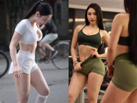 Hot girl Trang Lê vóc dáng nóng bỏng, chạy bộ xuyên Tết để 