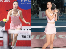 Á hậu Ánh Vương tập thể thao xuyên Tết, mong tiếp tục vô địch pickleball