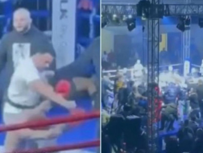 Thể thao - 50 người ẩu đả trên võ đài, võ sĩ vừa thắng đã phải vào viện vì “ăn no đòn”