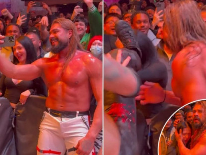 Thể thao - Cực sốc: Nam đô vật bay người đạp thẳng vào mặt người phụ nữ xinh đẹp