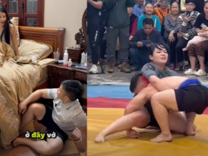 Thể thao - "Quỷ lùn" Hồng Sơn đấu vật với hot girl, bị vợ xinh cho "ngủ gầm giường" 3 ngày 3 đêm