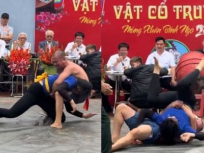 Thể thao - Hotgirl Anh Thơ đấu vật 30 giây kiếm 5 triệu, sốc về vụ VĐV qua đời ở hội làng