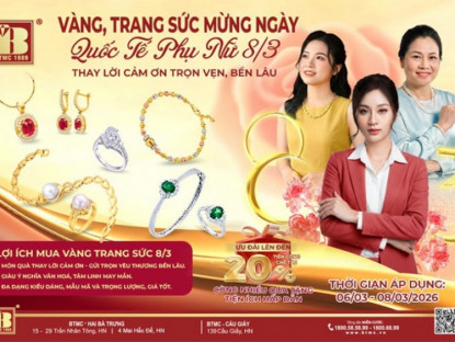 Thông tin doanh nghiệp - Trang sức, vàng – Thay lời cảm ơn trọn vẹn nhân ngày 8/3 cùng Bảo Tín Minh Châu