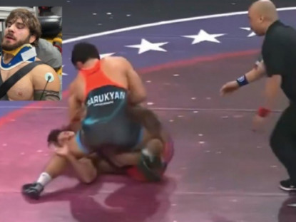 Thể thao - Loạn đả võ đài: Đang đấu vật tung cú đấm gãy cổ đối thủ